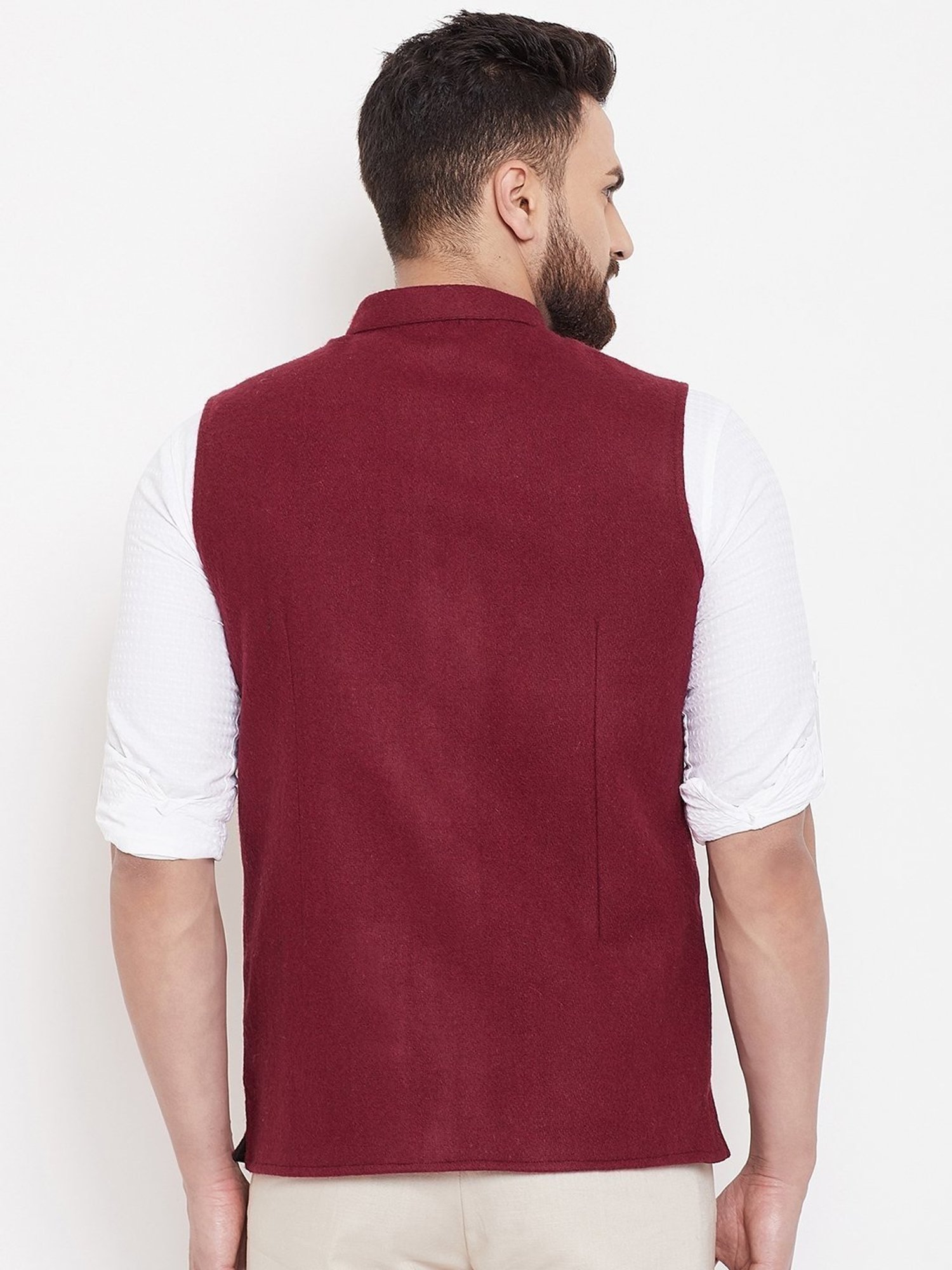 Even Maroon Regular Fit Nehru Jacket