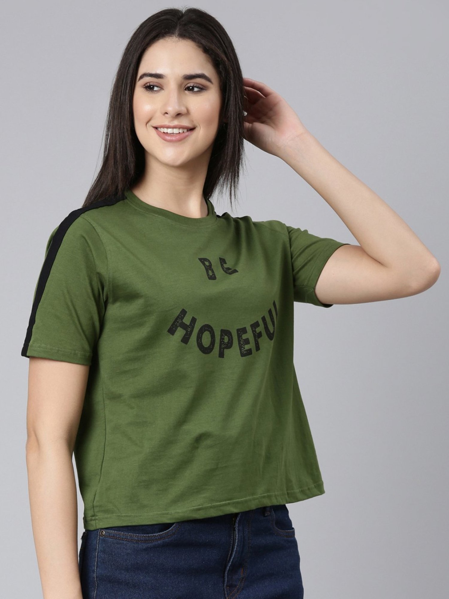 Kryptic Green Cotton Printed T-Shirt