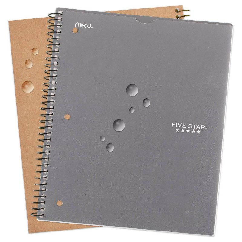 Spiral Notebook 1 Subject Wide Ruled Customizable Gray - Five Star