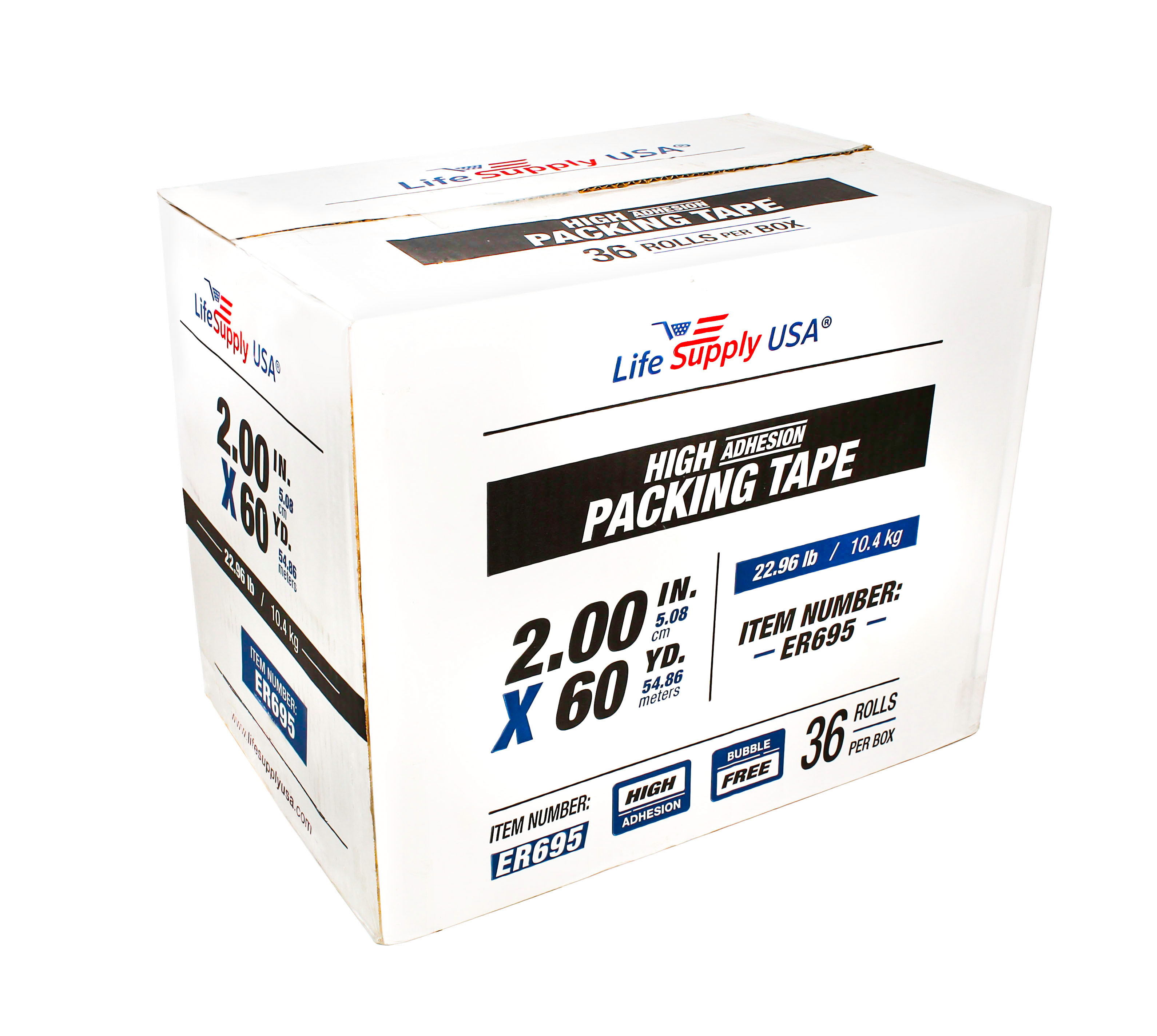 144 Rolls Heavy Duty Packing Tape Shipping Moving Storage Transparent Bubble Free Adhesive Box Carton Packaging Seal 2" x 60 Yards 3.8 mil