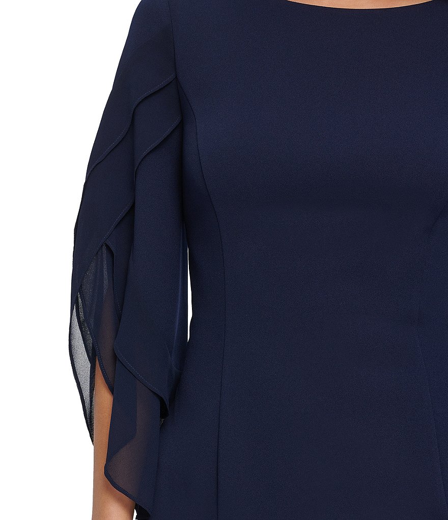 DKNY Tulip Sleeve Stretch Scuba Crepe Shift Dress