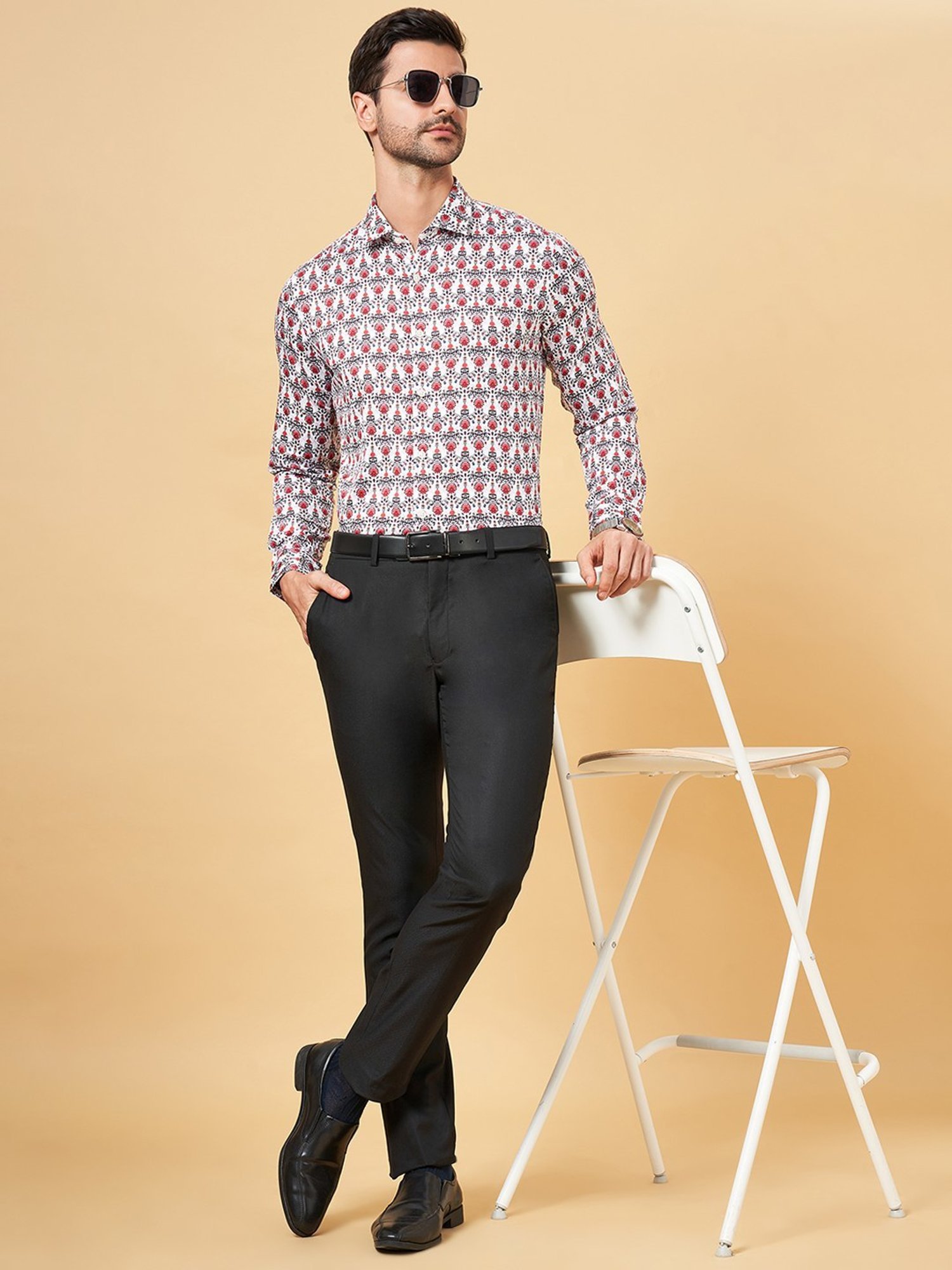 Peregrine by Pantaloons Navajo Cotton Slim Fit Printed Shirt