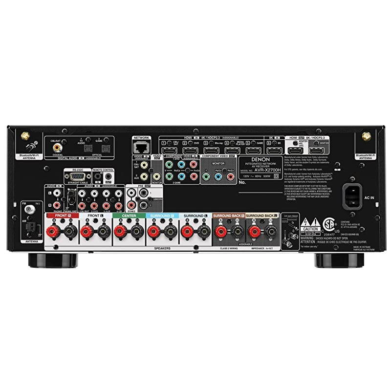 AVR-X2700H 8K Ultra HD 7.2 Channel (95 Watt X 7) AV Receiver 2020 Model - Built for Gaming, Music Streaming, 3D Audio & Video, Alexa + HEOS