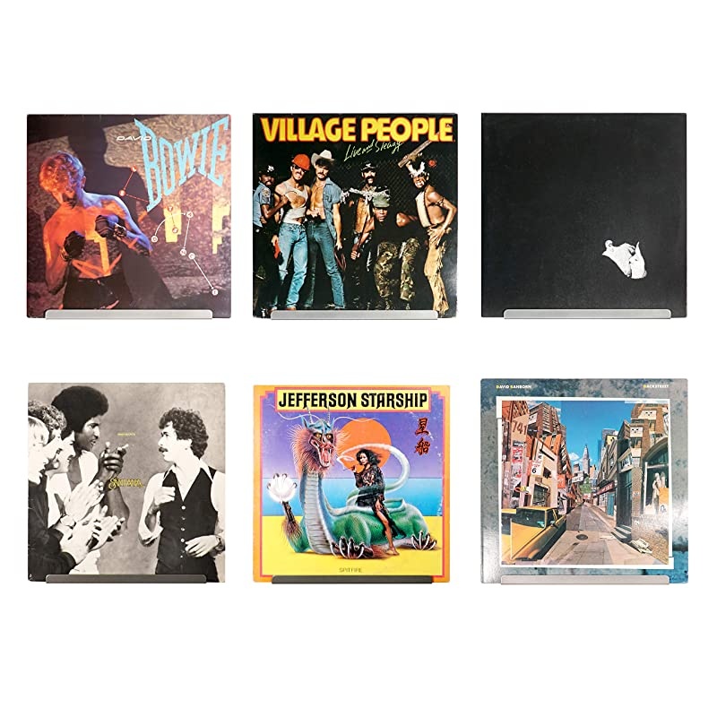 LP Vinyl Record Wall Display Shelves - Six Pack - Display Your Daily Listening in Style - Grey