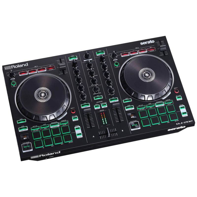 Roland 2 Channel 4 Deck Serato Intro DJ Lite Controller, Black