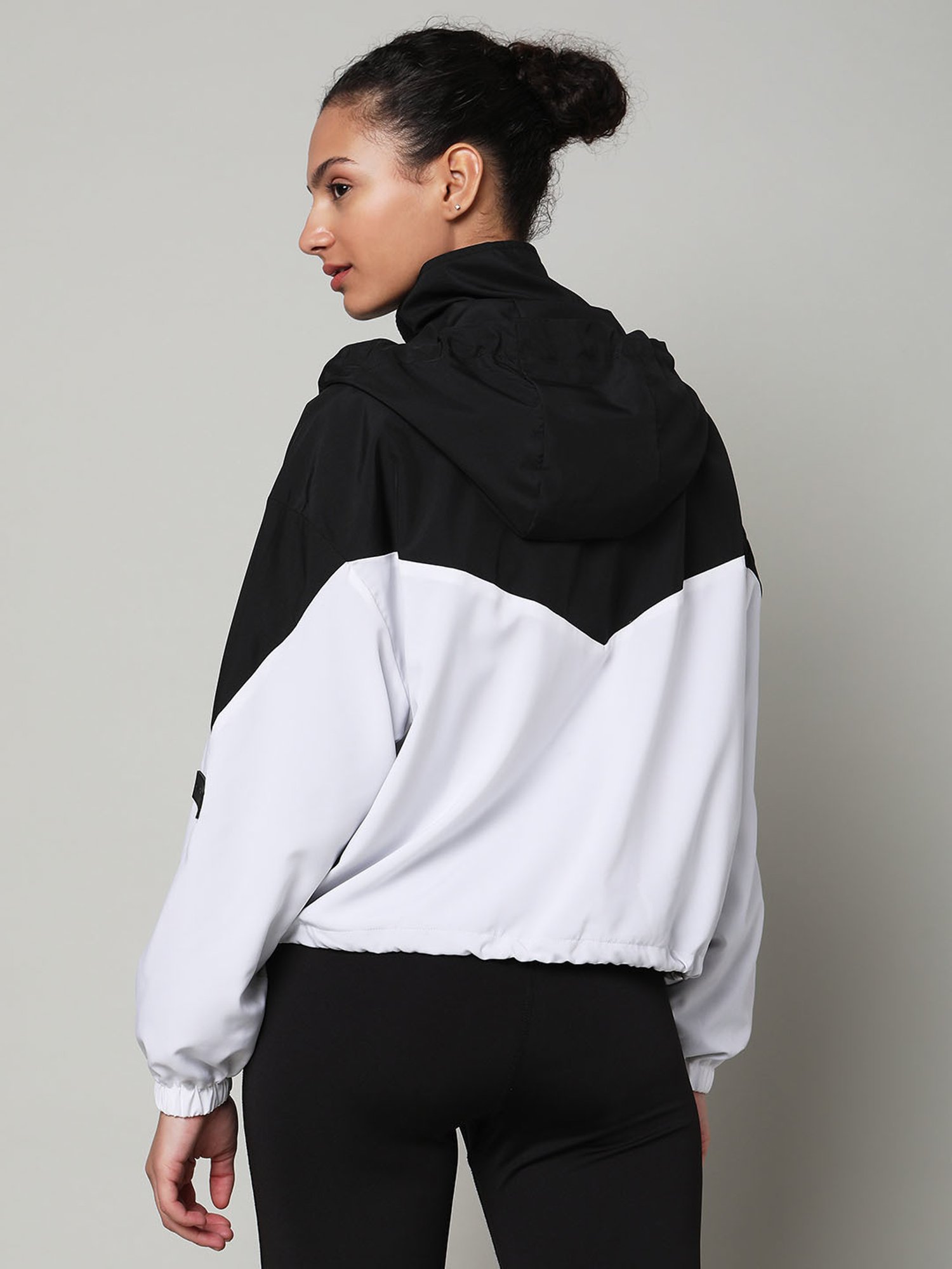 SILVERTRAQ Black & White Color-Block Sports Jacket