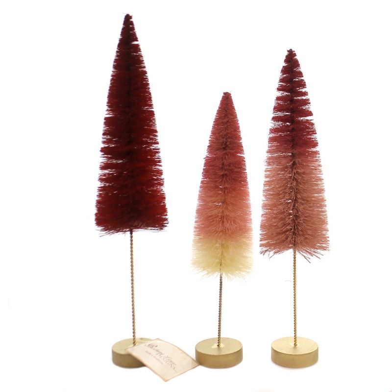 Valentine's Day 14.25" Valentine Ombre Trees Set / 3 Bottle Brush Village Accessory Bethany Lowe Designs, Inc.  -  Decorative Figurines