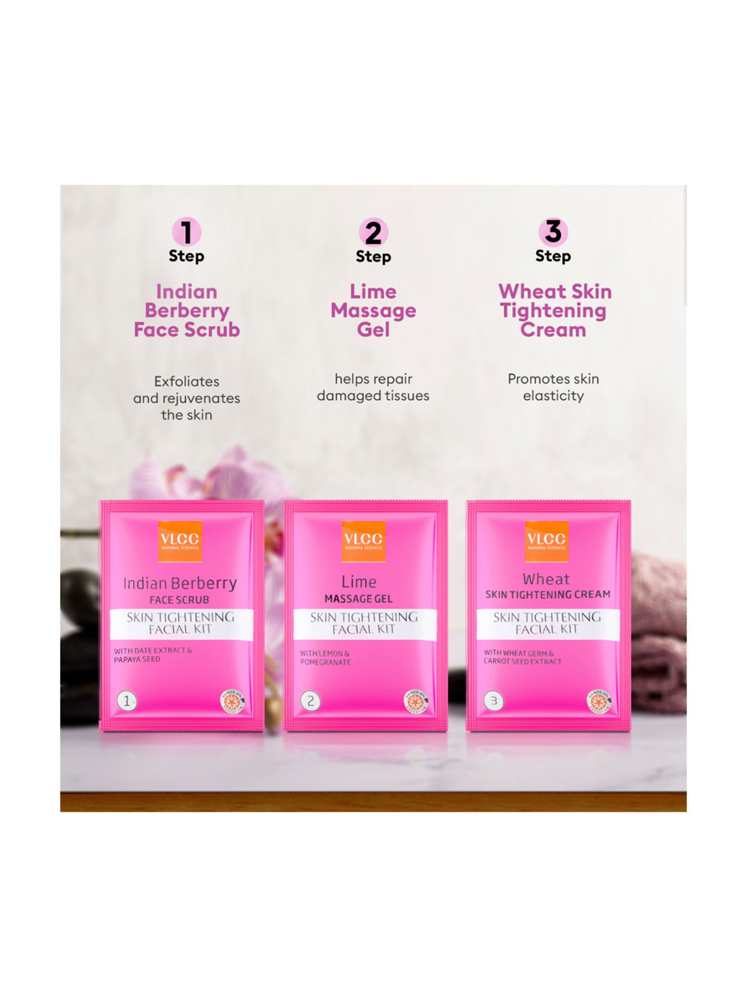 VLCC Skin Tightening Facial Kit (6 Facials) - 240 gm + 12 ml