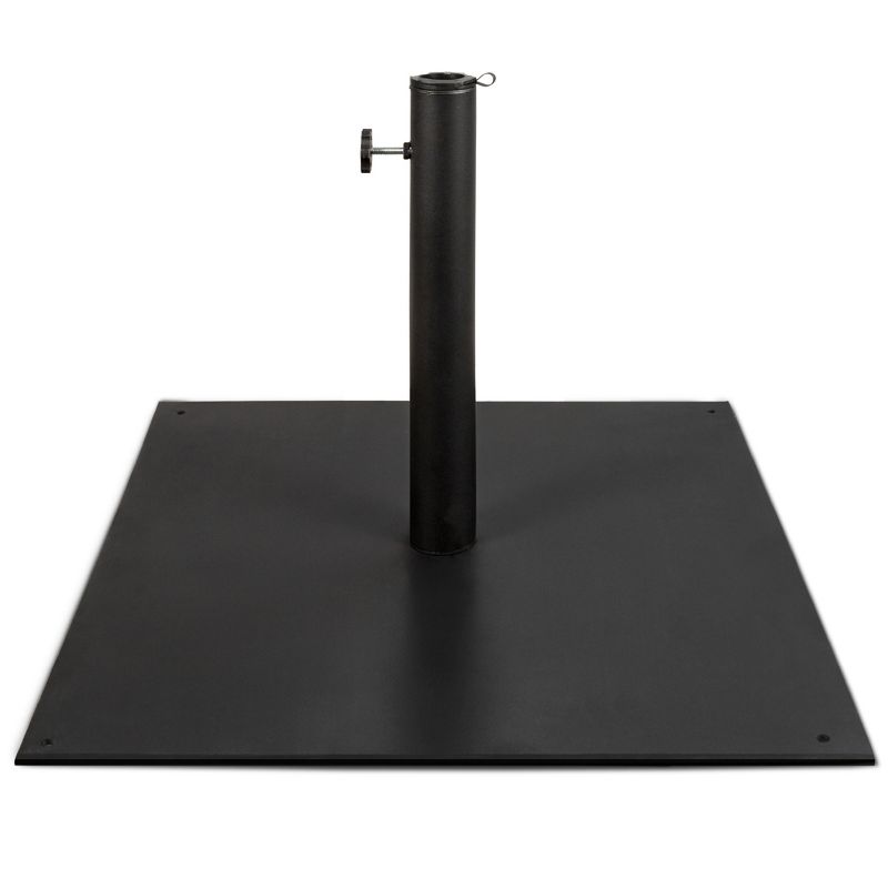 Best Choice Products 38.5lb Steel Umbrella Base, Square Patio Stand w/ Tightening Knob and Anchor Holes - Black