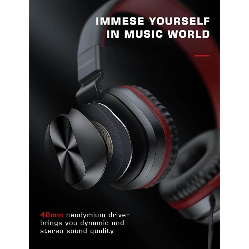 OnEar Headphones with Microphone Lightweight Folding Stereo Bass Headphones with 15M Tangle Free Cord Portable Wired Headphones for Smartphone Tablet Laptop Computer MP34