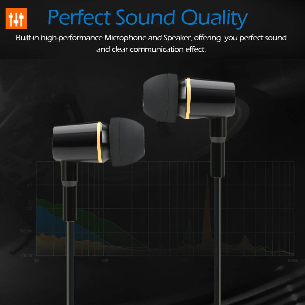 FC12 Stereo Music Headset Air Tube 3.5mm Anti-radiation Earphone In-ear Headphone Radiation Free Noise Reduction Line Control with Mic Black for Smart Phones Desktop Notebook Tablet PC