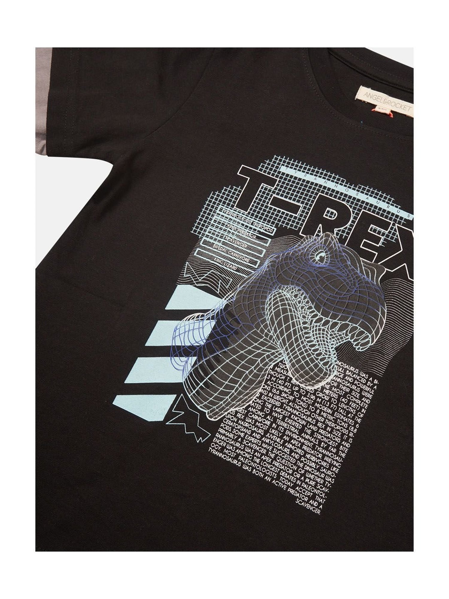 Angel & Rocket Kids Black Printed Full Sleeves T-Shirt