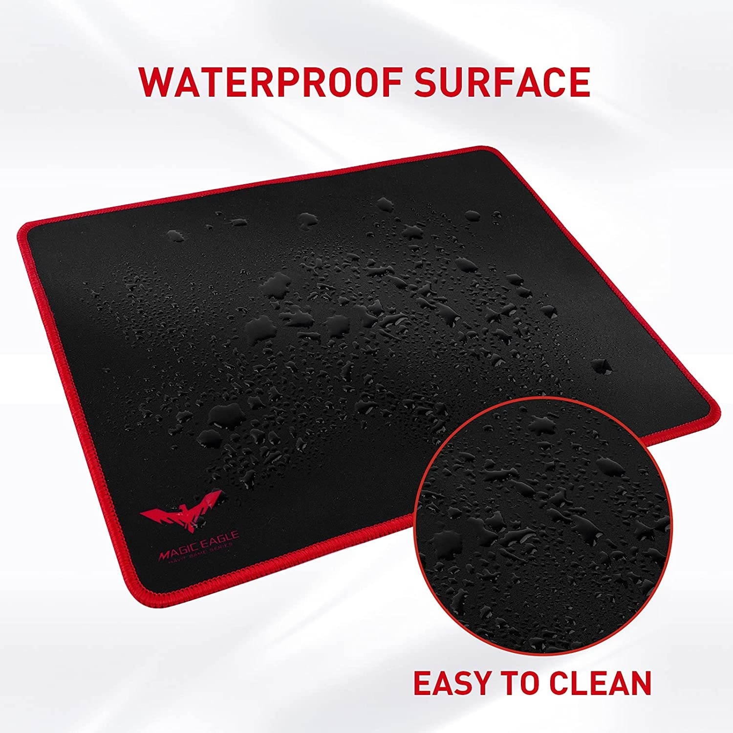 Havit Gaming Mouse Pad (13.78 x 10.63 x 0.12 Inch) Mouse Mat with Stitched Edges & Waterproof Surface, Non-Slip Base Ergonomic Mousepad for Laptop Computer, Black