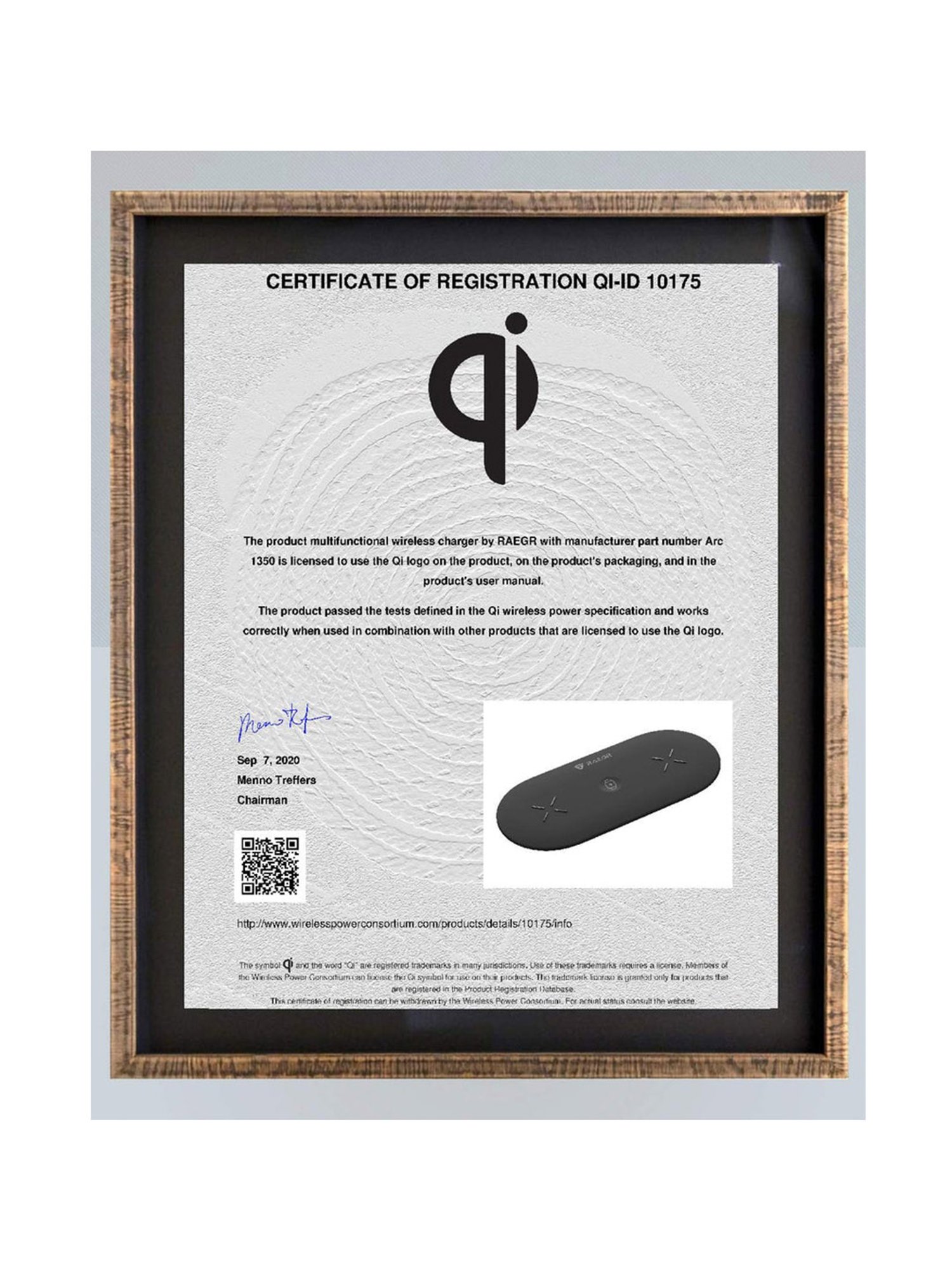 RAEGR Arc 1350 3-in-1 Triple Wireless Charging Pad Trio Mat with 2 Type-C PD Cables - (Black)