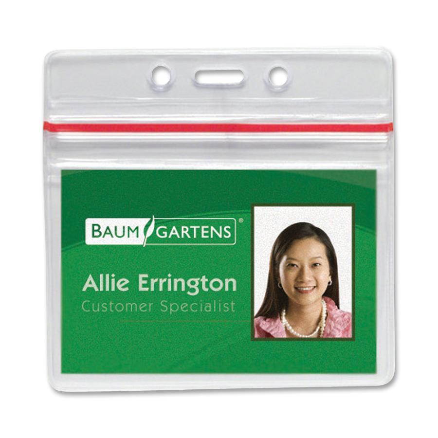 Baumgartens 47830 Sealable ID Badge Holder - Clear