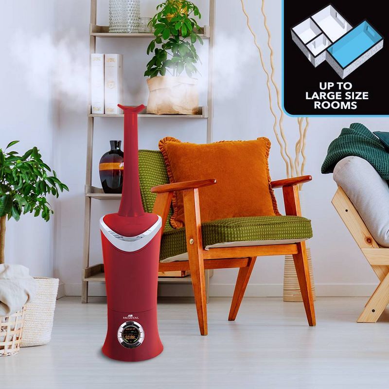 Air Innovations 1.7 Gal Ultrasonic Cool Mist Humidifier with Aroma Tray Red