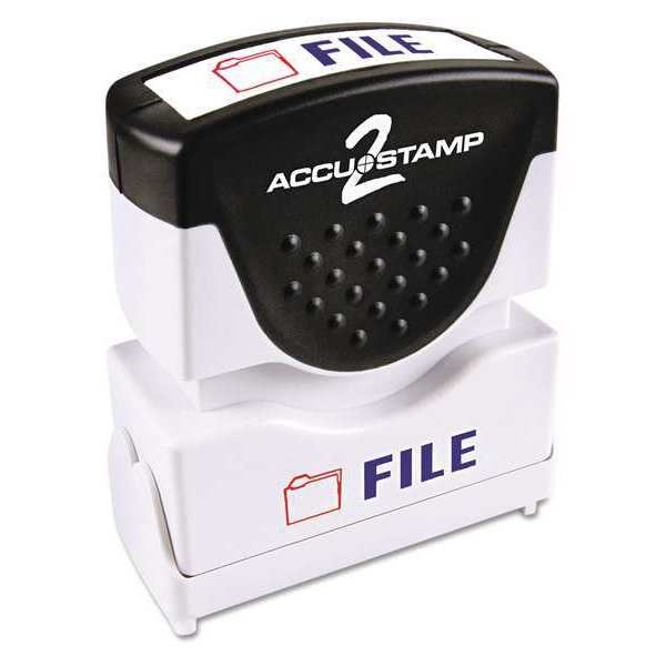 Accustamp2 035534 1 5/8 x 1/2 Red/Blue File Accustamp2 Shutter Stamp with Microban