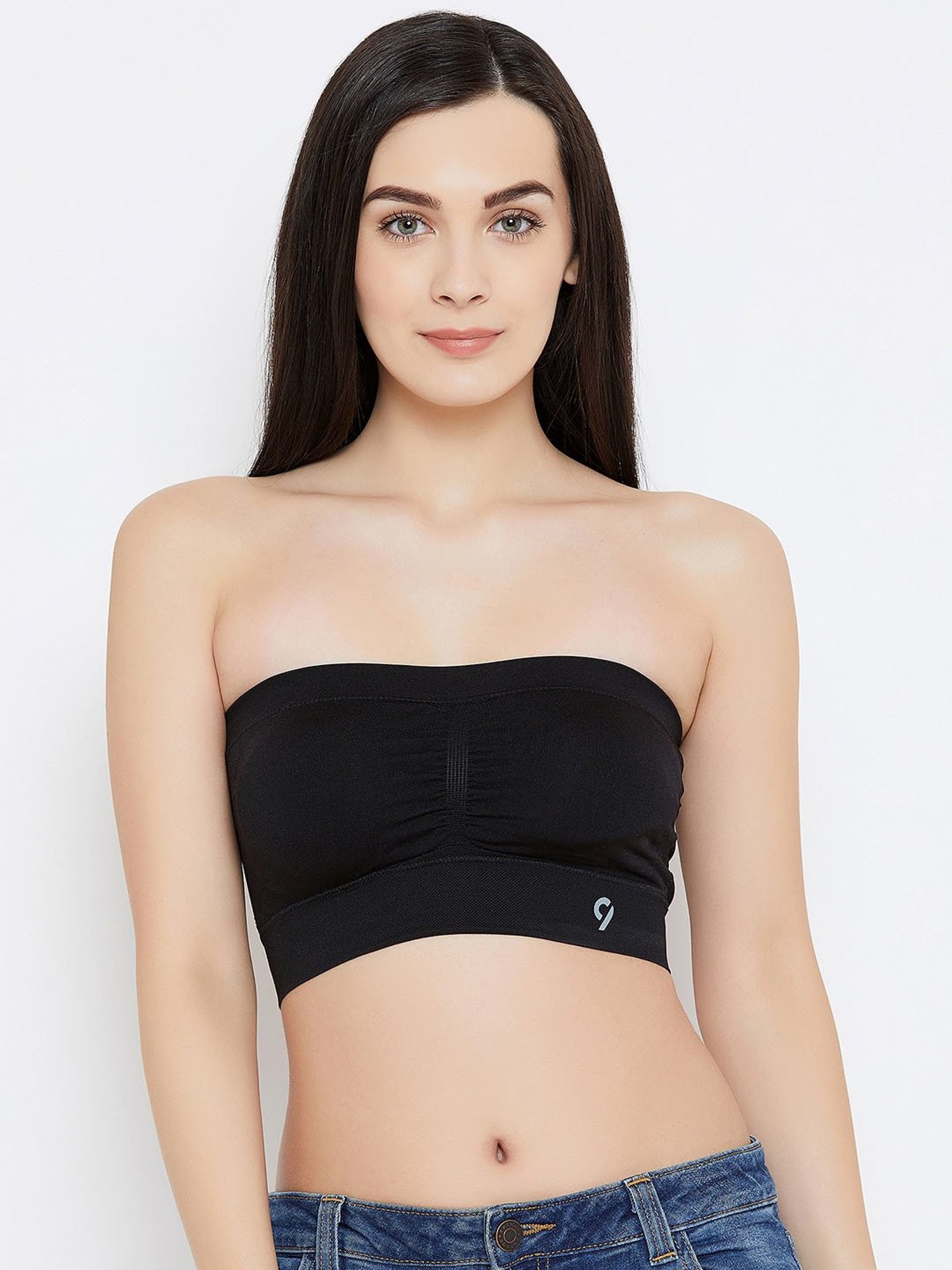 C9 Airwear Jet Black Logo Print Full Coverage Bralette Bra