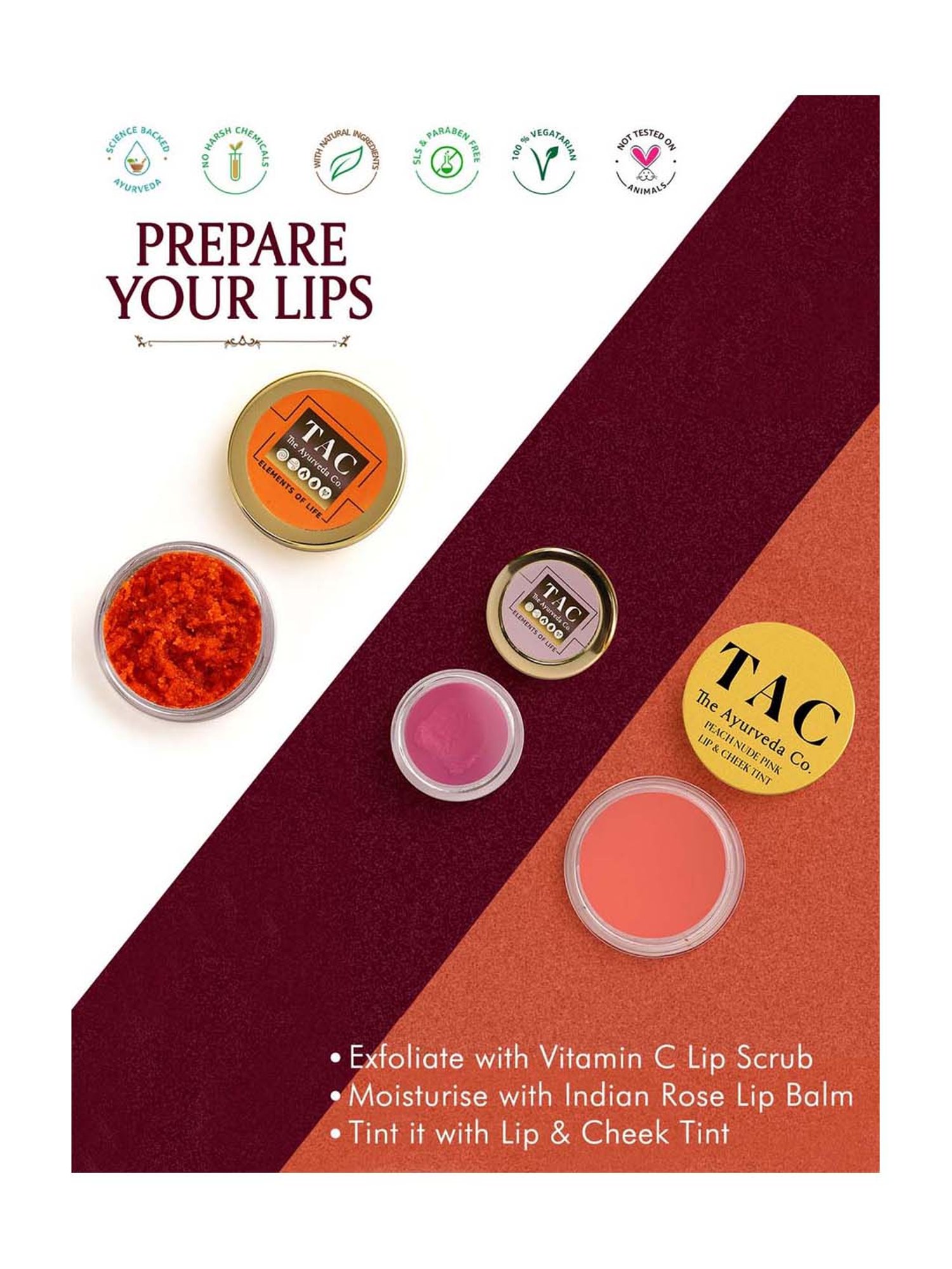 TAC - The Ayurveda Co. Indian Rose Lip Butter - 5 gm