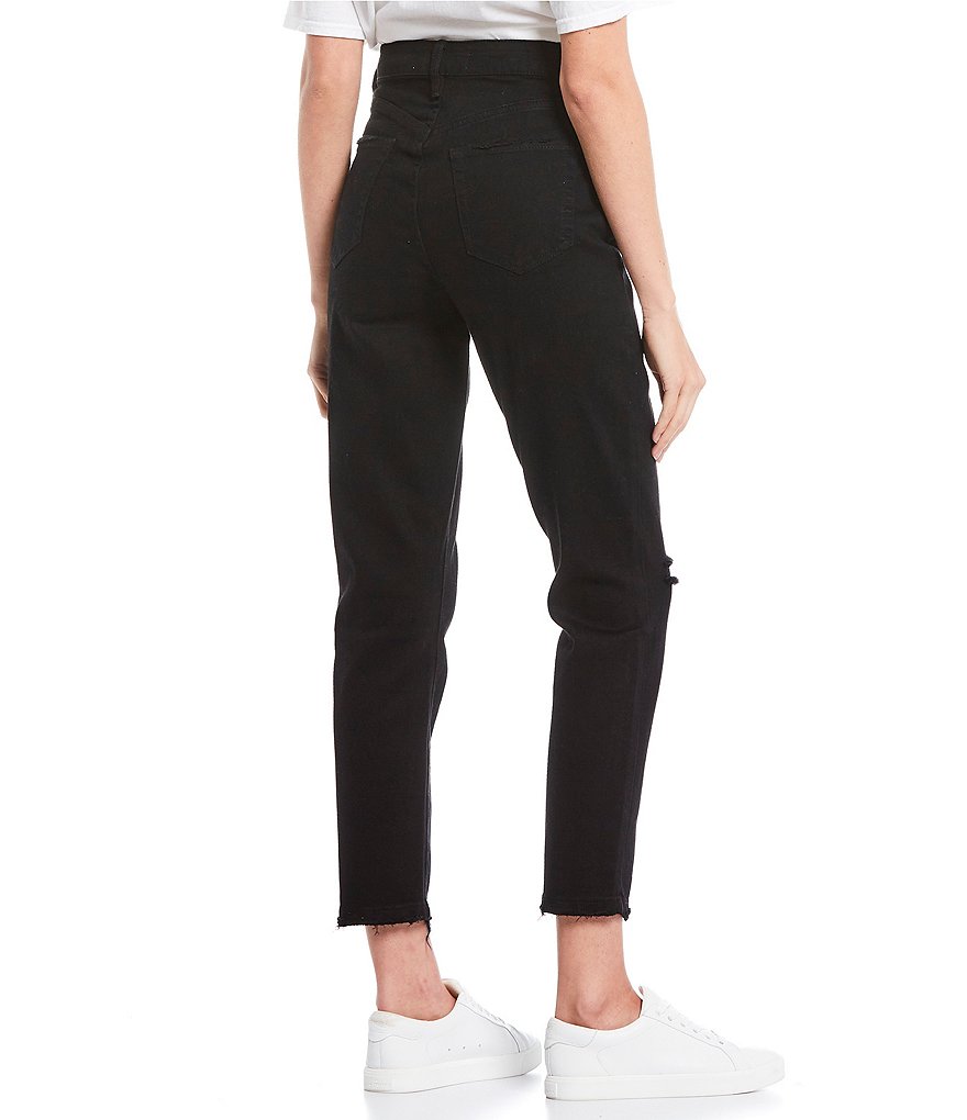 YMI Jeanswear Dream High Rise Raw Hem Mom Jeans