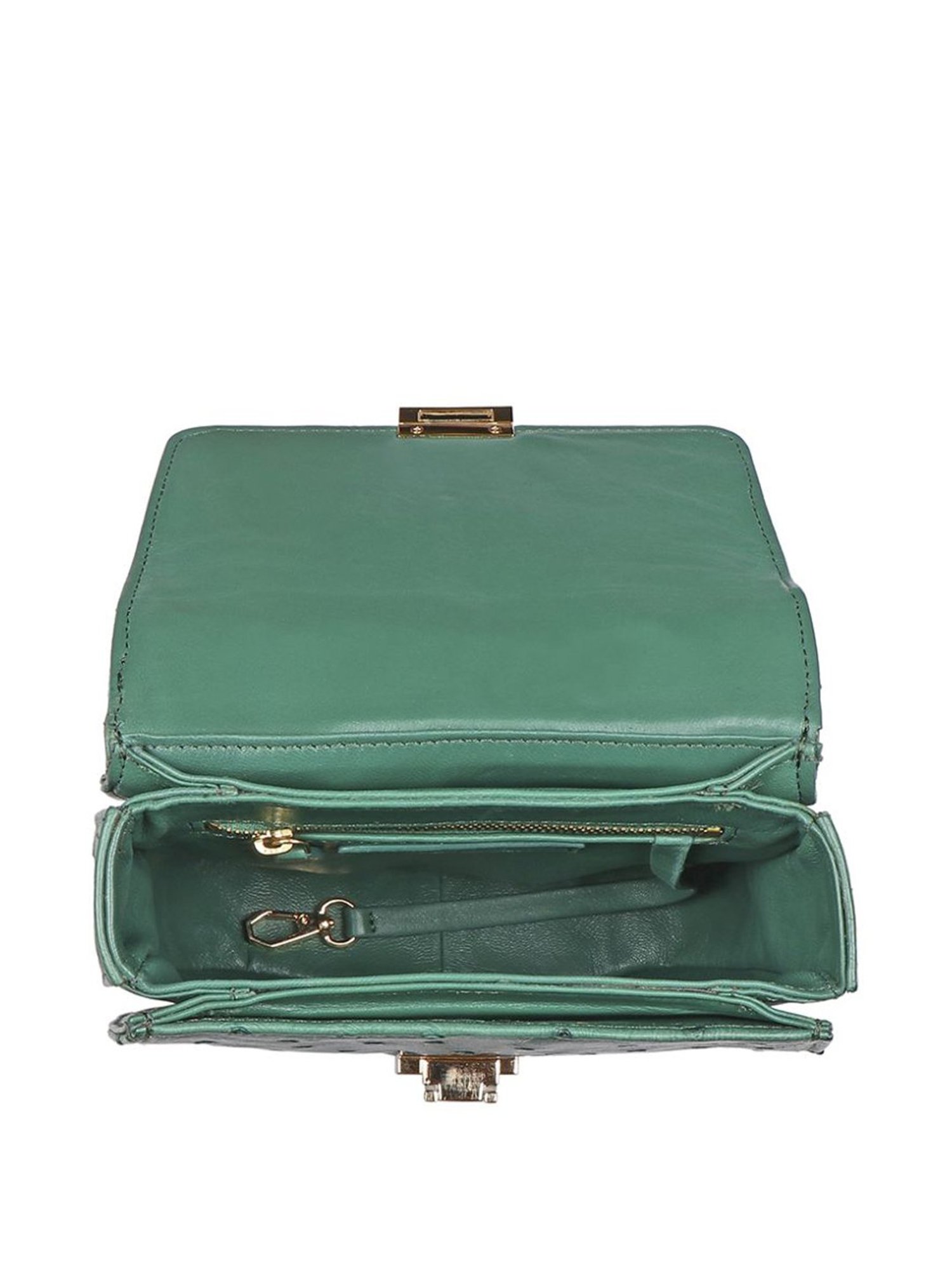 Hidesign Atelier Eda 04 Ostrich Green Textured Medium Handbag