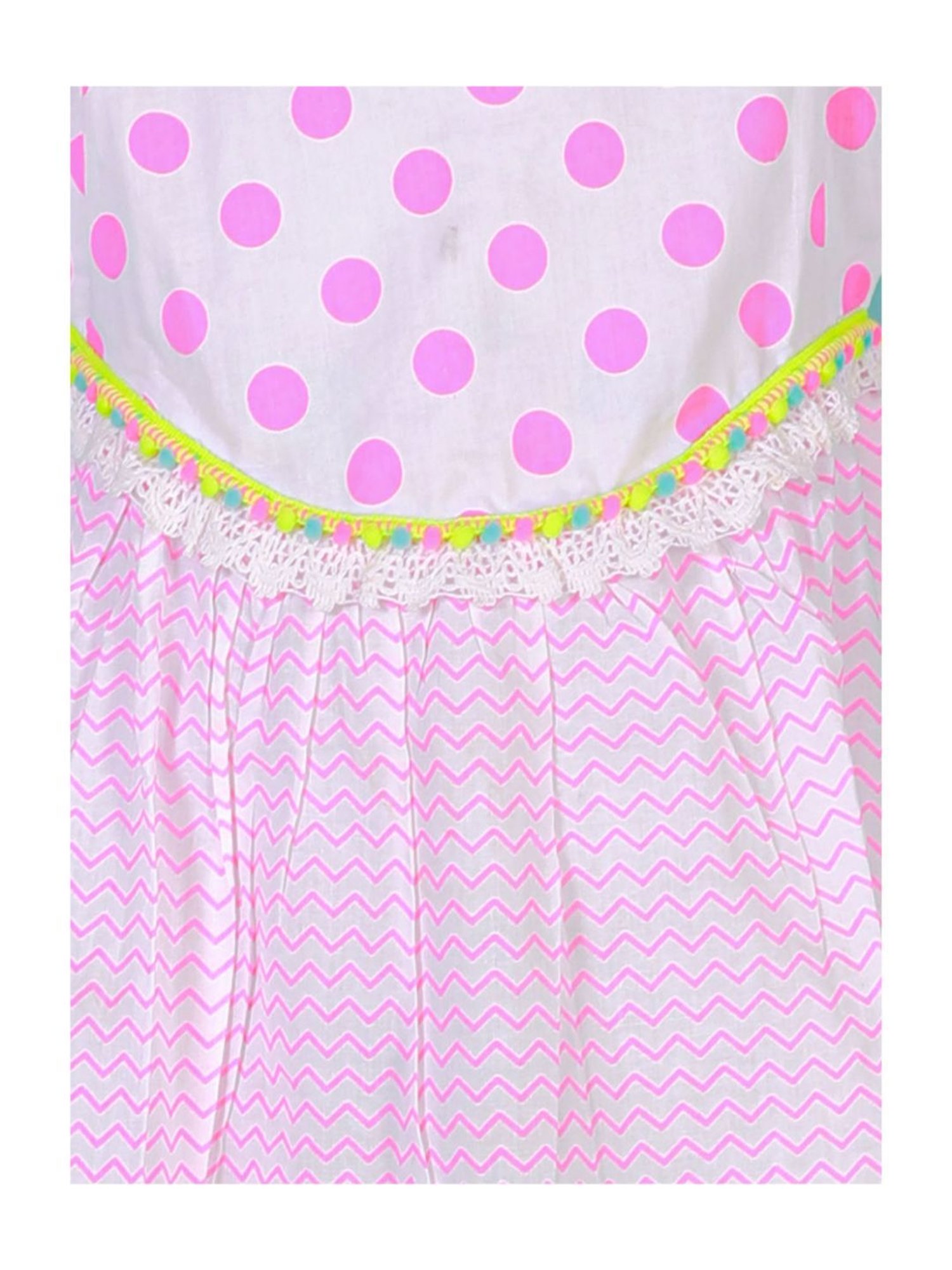 Lil Drama Kids Light Pink & White Printed Dress