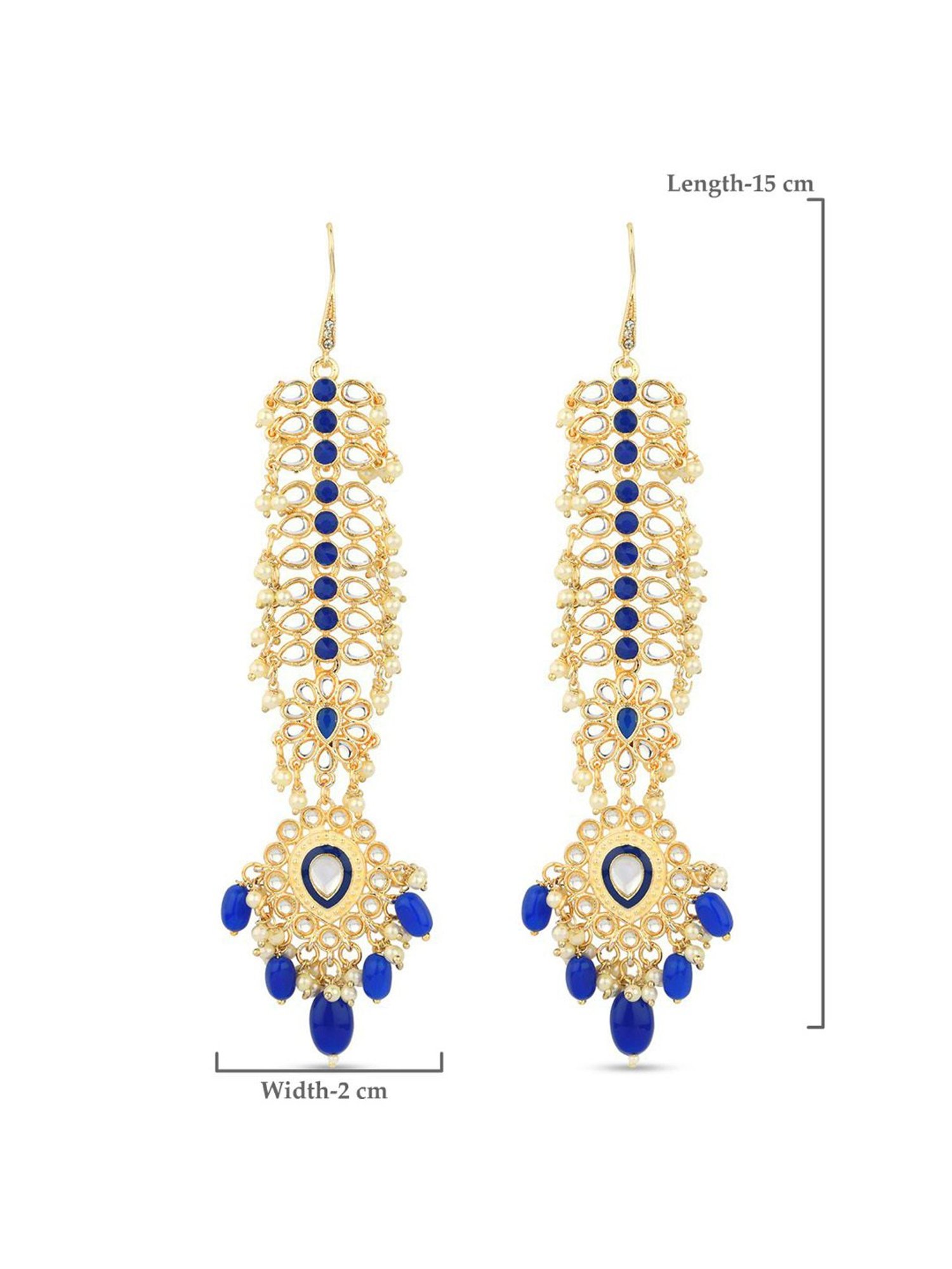 Fida Ear Chain Navy Blue Slave Earrings