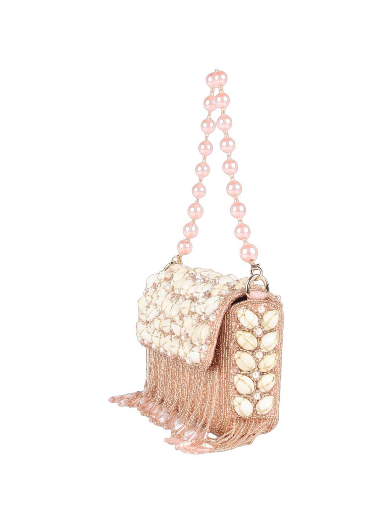 Odette Peach Fabric Clutch