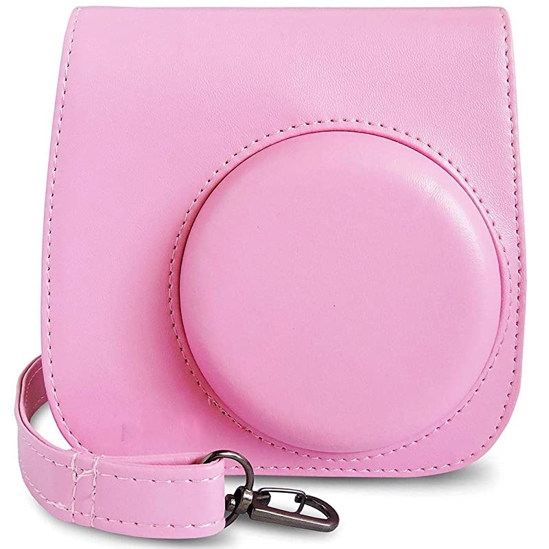 Instax Mini 8 Film Camera (Pink) + Instax Mini Film (20 Shots) + Protective Camera Case + Selfie Lens + Filters + Frames Photix Decorative Design Kit