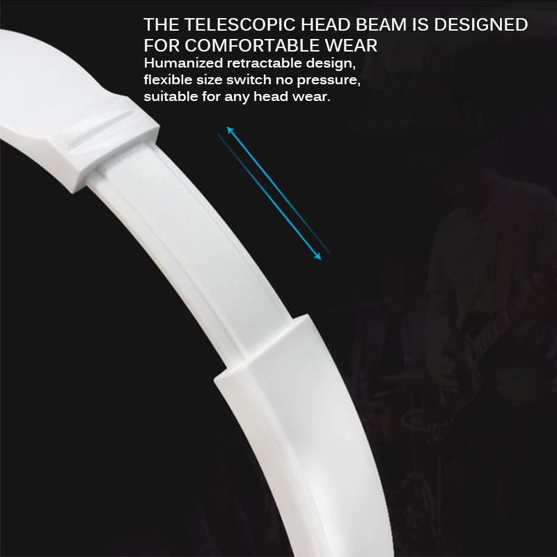 3.5mm Wired Headphones Round Interface Over Ear Foldable Headsets Bass HiFi Sound Music Stereo Earphone Black