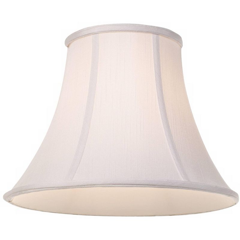 Imperial Shade White Medium Bell Lamp Shade 7" Top x 14" Bottom x 11" Slant x 10.5" High (Spider) Replacement with Harp and Finial