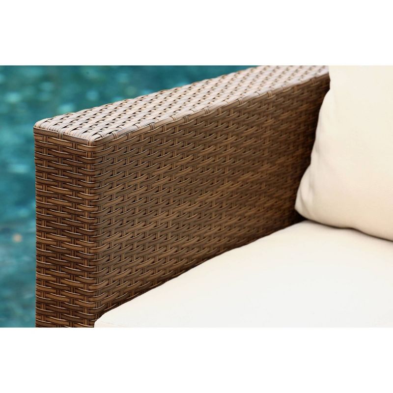 Breckenridge 4pc Seating Set Java Brown Fame Sunbrella Meredian Brick Red Fabric - La-Z-Boy