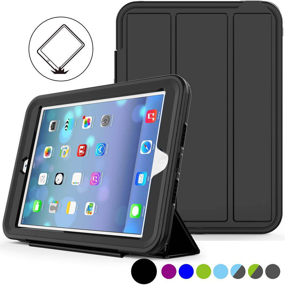 Werleo iPad Mini 1 2 3 Case Three Layer Shock Proof Protective Case for Kids Adults Smart Cover Auto Sleep Wake & PU Leather Folio Stand Function iPad Mini 1st 2nd 3rd Generation