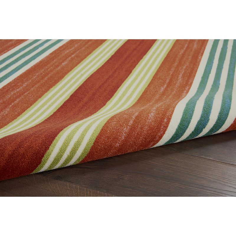 7'9"x10'10" Rectangle Indoor and Outdoor Area Rug Orange - Waverly