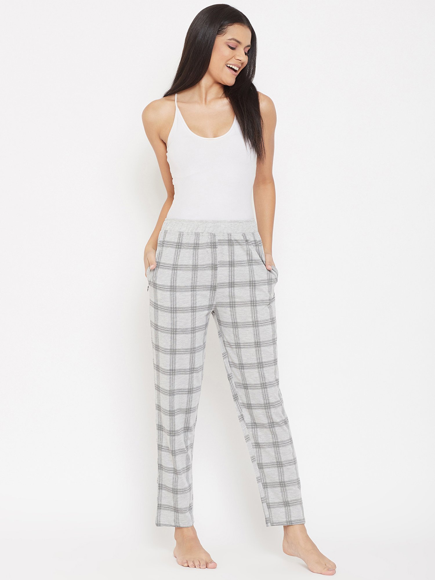 Okane Grey Check Lounge Pants