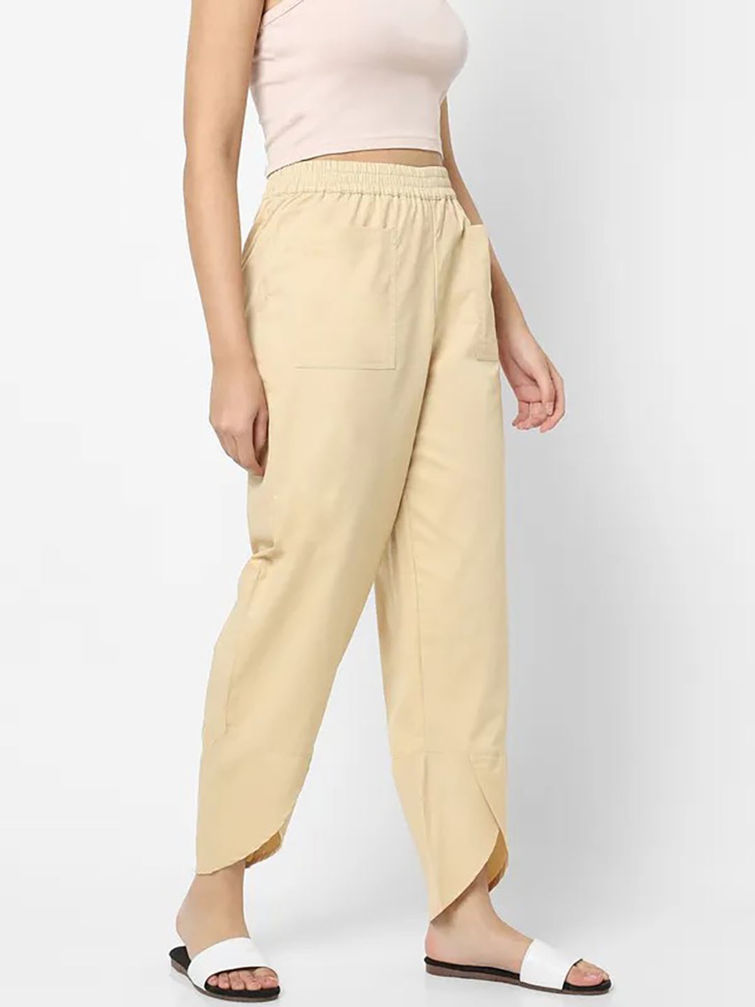 Mystere Paris Beige Cotton Lounge Pants
