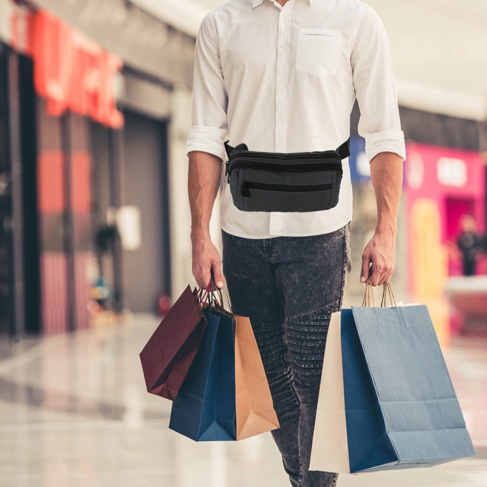 1pc Waterproof Waist Bag Portable Waist Bag Phone Storage Bag Sports Chest Bag for Men