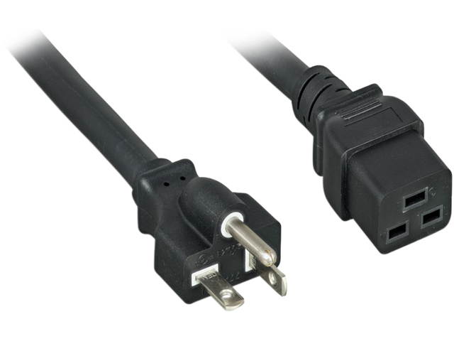 Nippon Labs 12 AWG AC Power Cord NEMA 5-20P To C19,  SJT, 20A/250V, NEMA 5-20P to IEC-60320-C19, Black 10ft. Power Cable