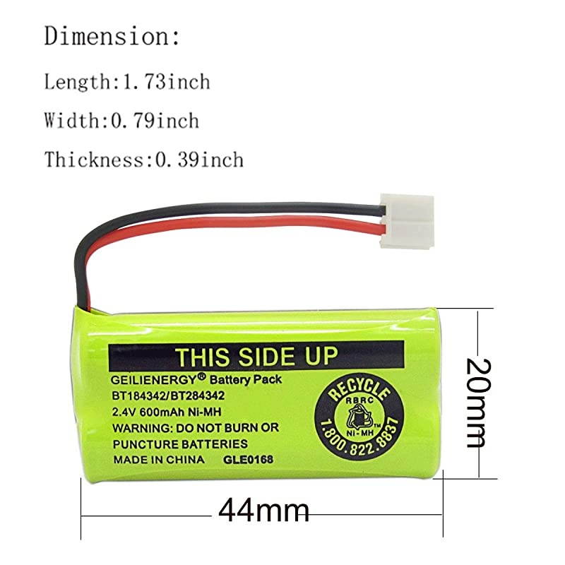 2.4V Rechargeable Batteries Compatible with AT&T/Lucent BT18433 BT184342 BT-18433 BT-184342 BT-28433 BT-284342 BT-1011 BT-6010 BT-8000 BT-8001 BT-8300 Empire CPH-515D CPH515D(Pack of 4)