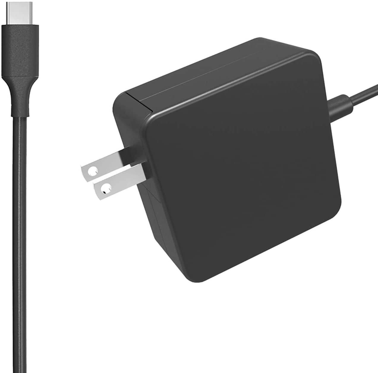 Zoravson 45W 2.25A AC USB Type-C Charger Power Supply Adapter Compatible for Lenovo Yoga 910 910-13 910-13IKB 910-131KB Glass Yoga 5 Pro Type-C 80VF 80VG Laptop USB-C Type-C Power Supply Adapter Cord