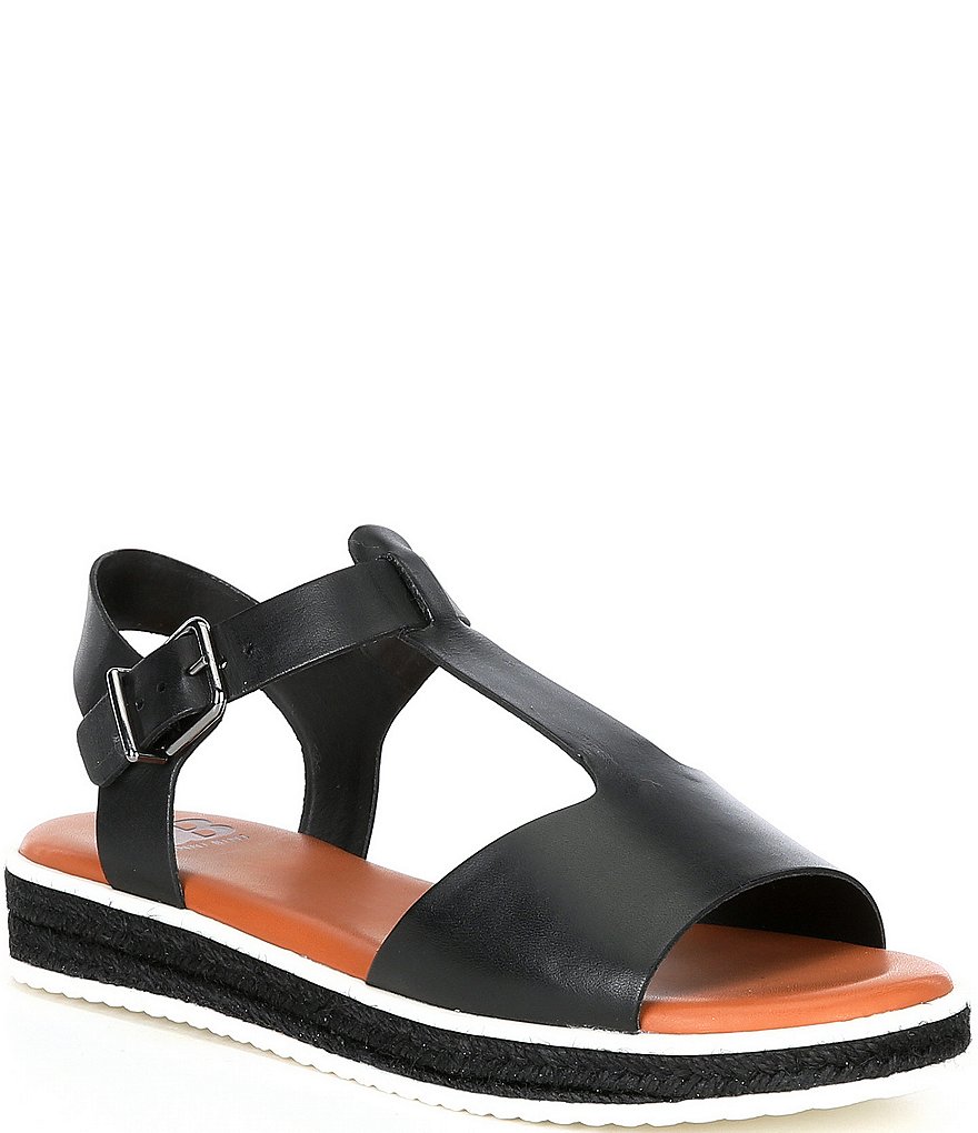 GB Stay-Truuee Leather T-Strap Sandals