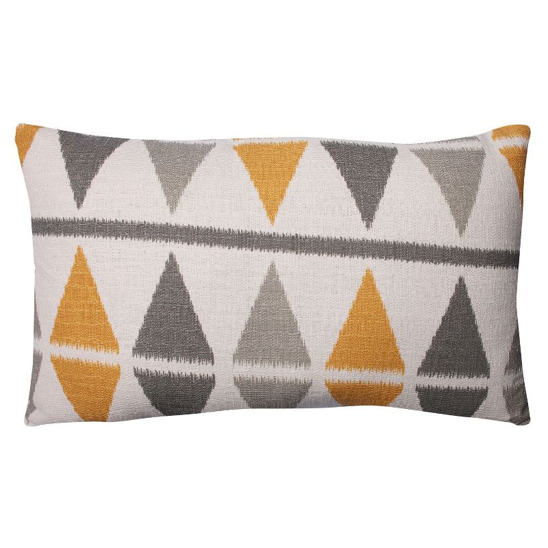 Pillow Perfect Ikat Argyle Birch Rectangular Throw Pillow - .5" - Gray