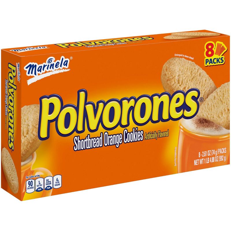 Marinela Polvorones Shortbread Orange Cookies - 8pk/2.61oz