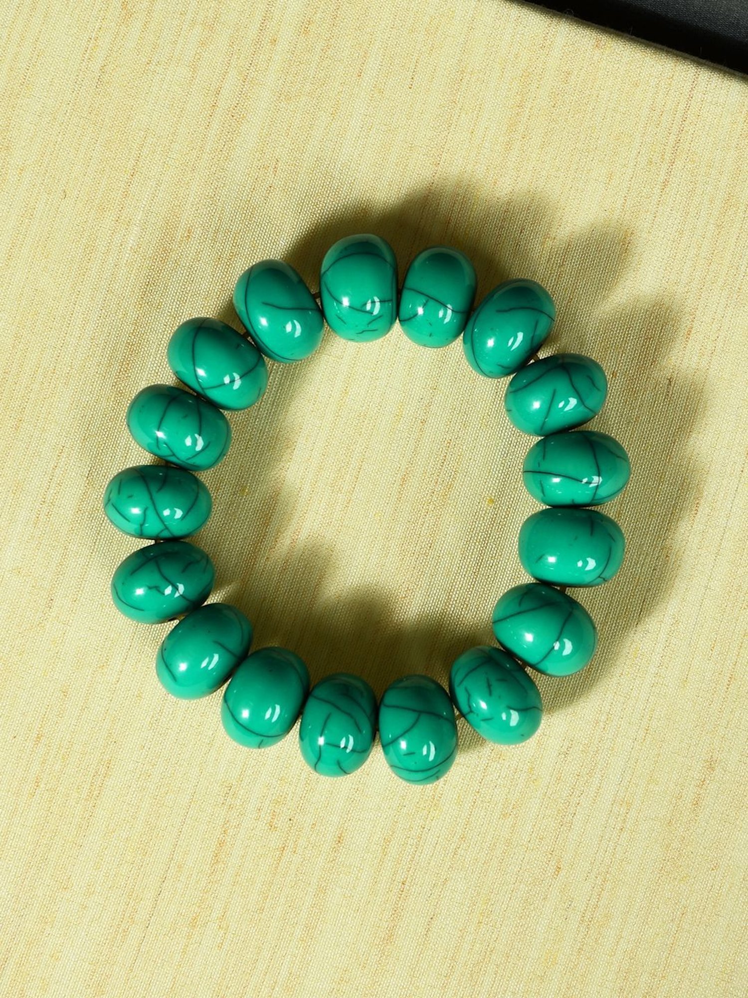 IMLI STREET Turquoise Artificial Beaded Stretchable Bracelet for Women