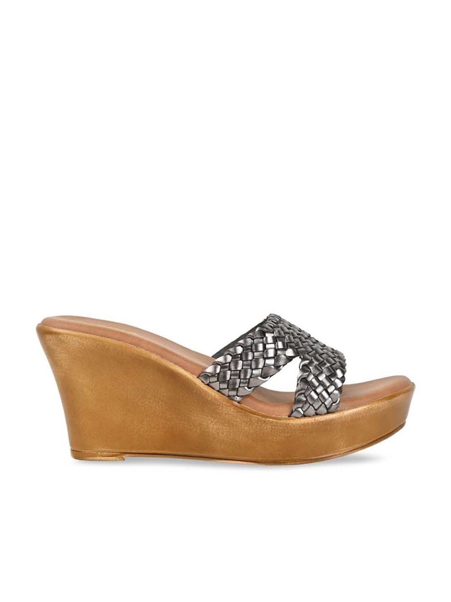 Rocia by Regal Women's Gun Metal Casual Wedges