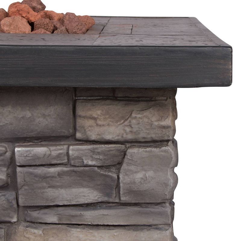 48" Sevilla Outdoor Propane Gas Fire Pit with Lava Rocks - Shine Company Inc.