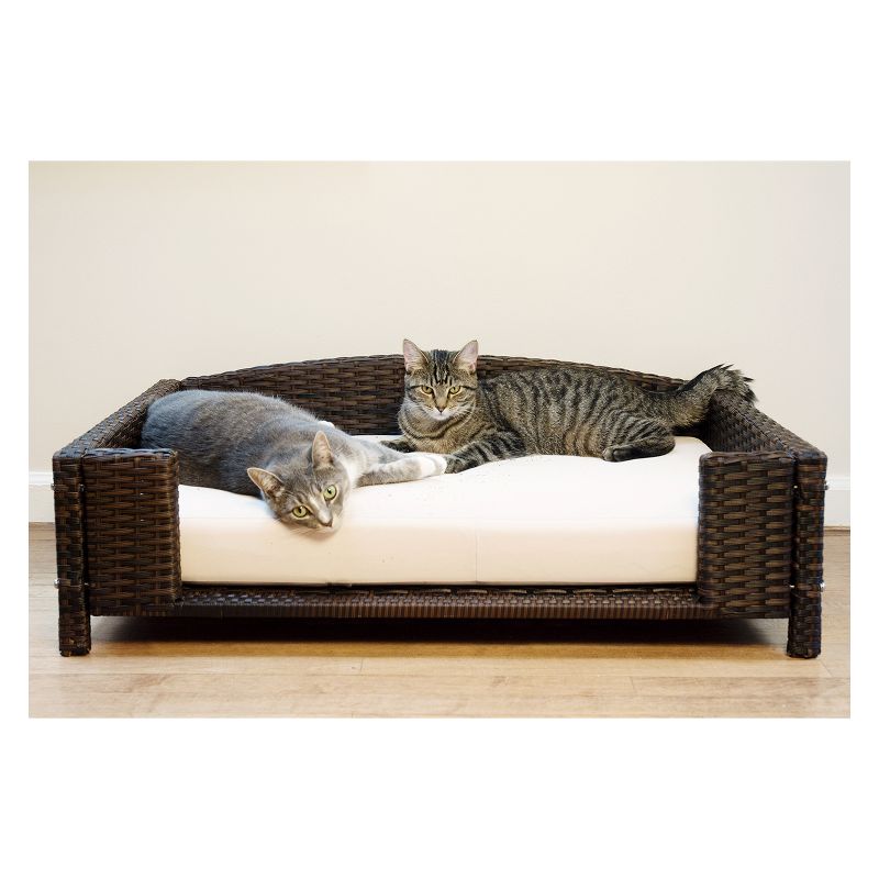 Iconic Beds for Dogs and Cats - Rattan Rectangular Sofa - Brown