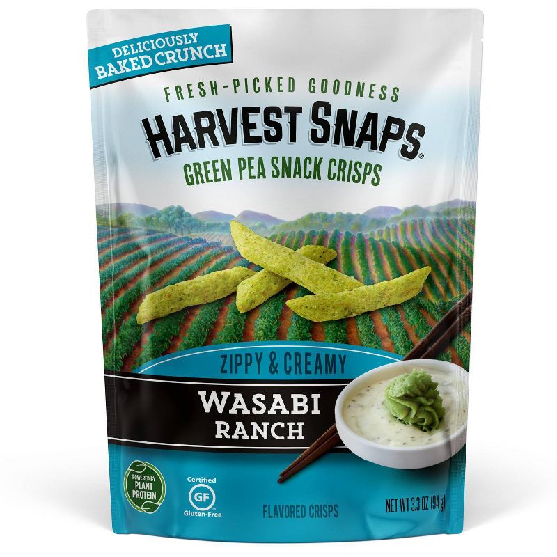 Harvest Snaps Green Pea Snack Crisps Wasabi Ranch - 3.3oz