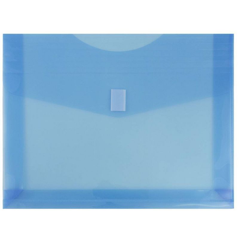 JAM Paper 8 5/8'' x 11 1/2'' 6pk Plastic 3 Hole Punch Binder Envelopes, Hook & Loop Closure, 1" Expansion - Multicolor