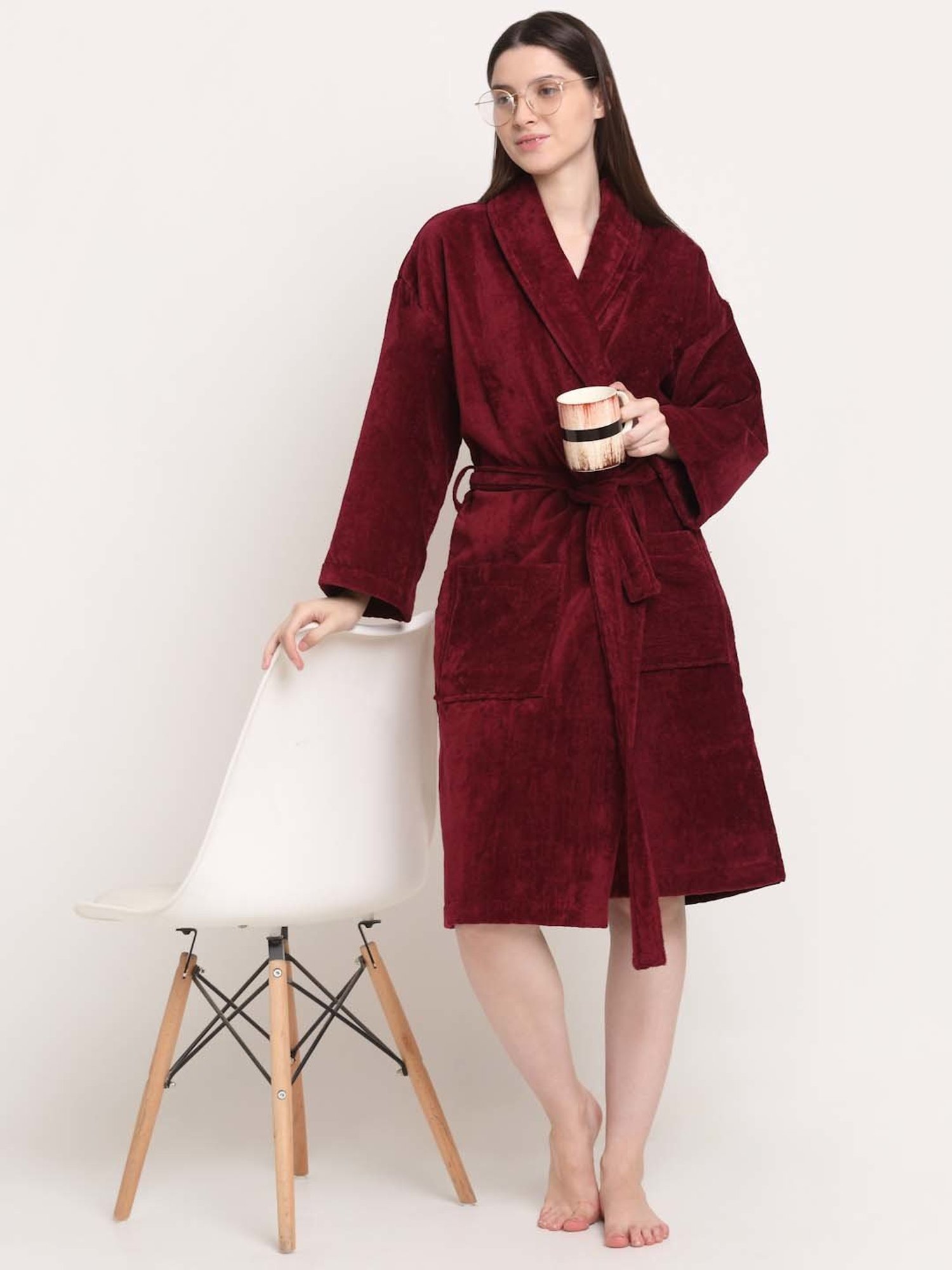 Trident Comfort Living Grey Cotton 380 GSM Bathrobe